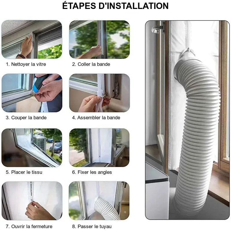 Les étapes d'installation du tissu de calfeutrage sur une fenêtre