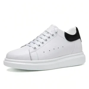 Chaussure rehaussante homme blanche vue de profil