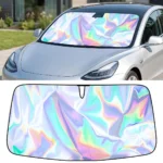pare-soleil-voiture-anti-uv-argent Pare-soleil pare-brise anti-UV sur une voiture grise