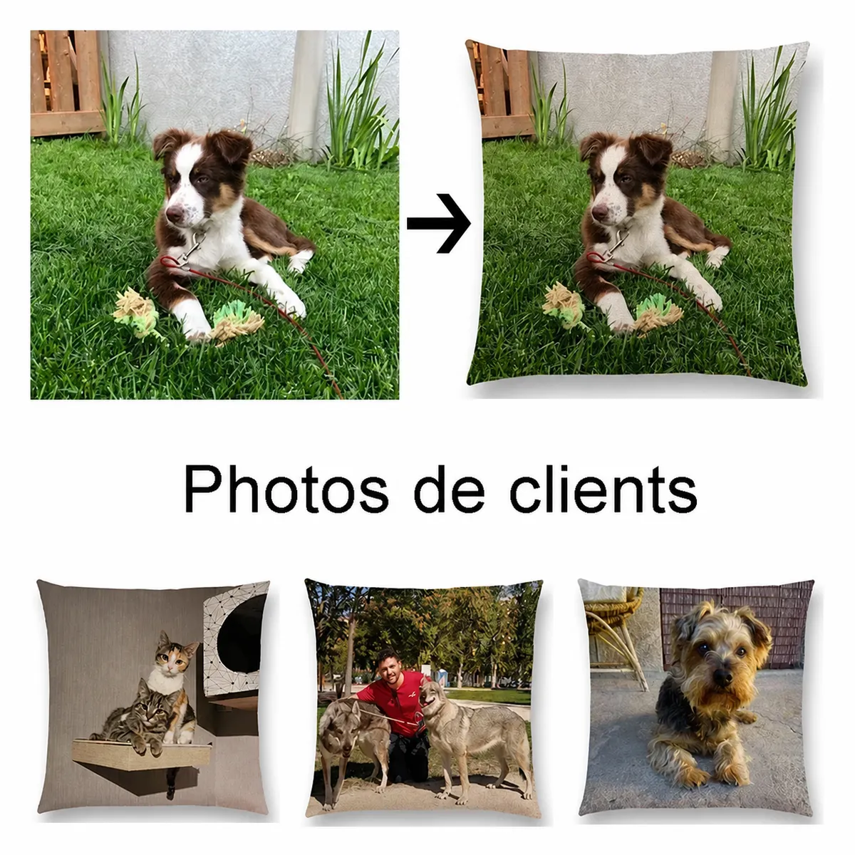 Housse de coussin personnalisée en polyester — Vos souvenirs, un coussin unique