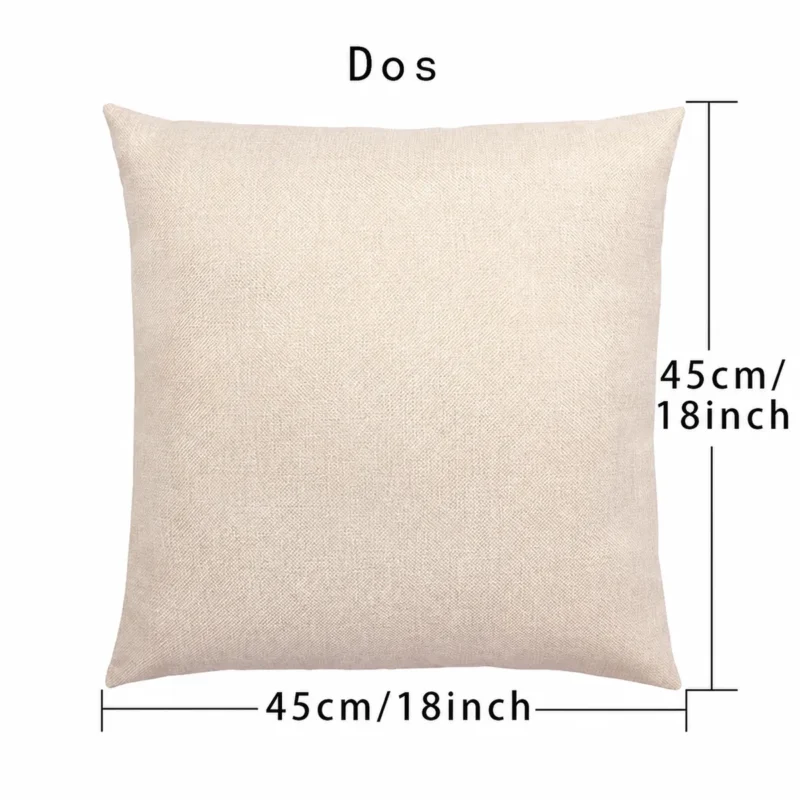Housse de coussin personnalisée en lin — informations produit en français
