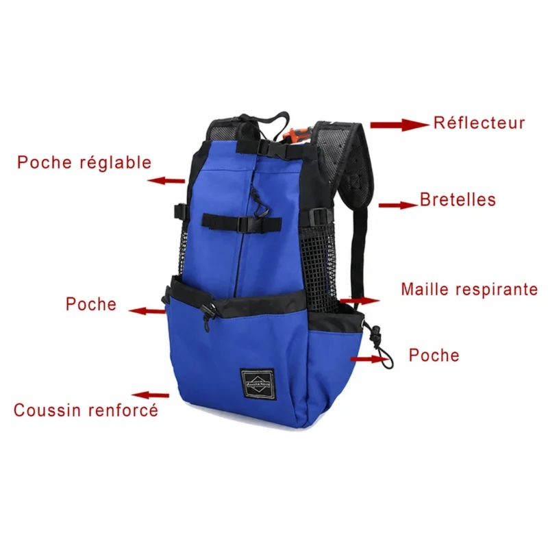 Sac à dos de transport pour animaux de compagnie — informations produit en français