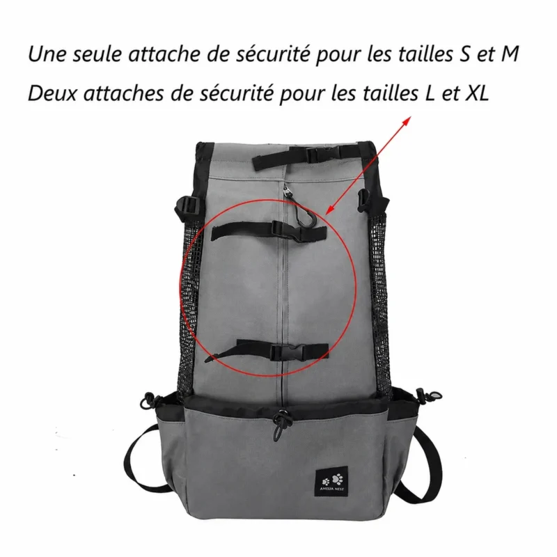 Sac à dos de transport pour animaux de compagnie — informations produit en français