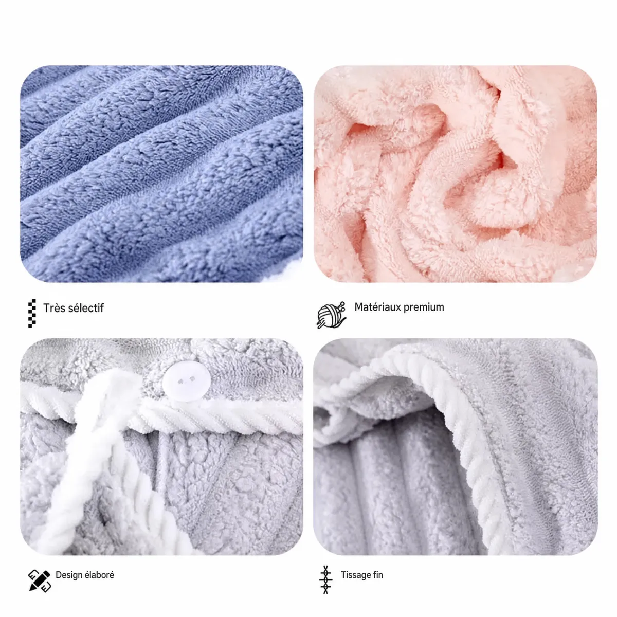 Bonnet de séchage rapide pour cheveux super absorbant — Séchage express et efficace