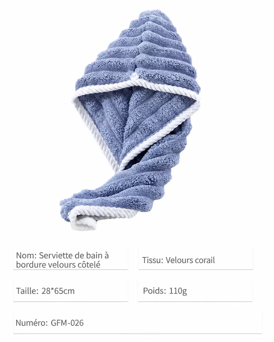 Bonnet de séchage rapide pour cheveux super absorbant — Qualité et durabilité au quotidien