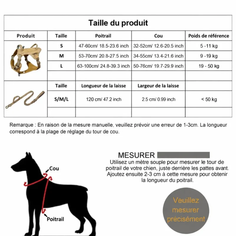 Harnais tactique pour chien — informations produit en français