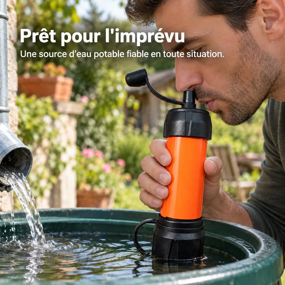 Paille Filtrante d'Urgence pour Eau Potable Sûre en Extérieur — Goût de l'eau amélioré