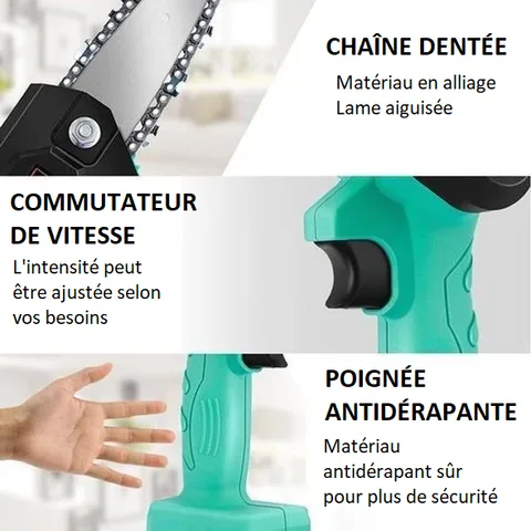 mini scie a chaine electrique rechargeable desc 5