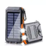 Chargeur solaire 20000 mAh étanche avec lampe LED et boussole