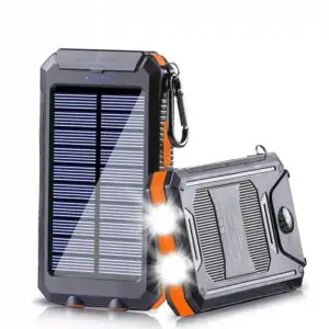 Chargeur solaire 20000 mAh étanche avec lampe LED et boussole
